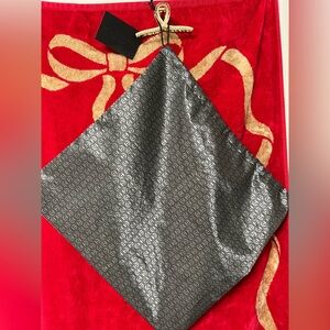 Philipp Plein Red & Beige Textured Floral Accent with Monogram Trim